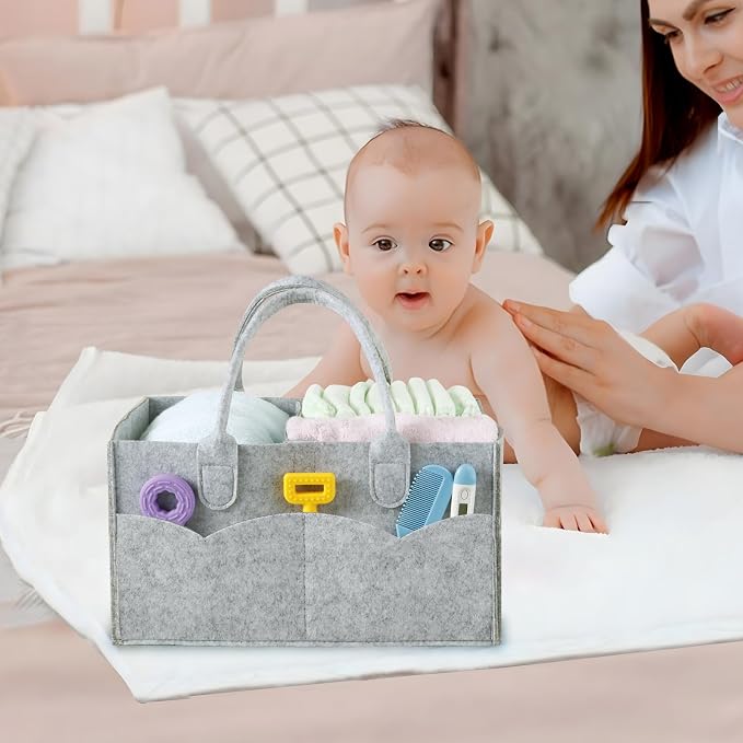 PandaEar 2 Pack Baby Diaper Caddy Organizer, Portable Diaper Holder Nursery - Image 4