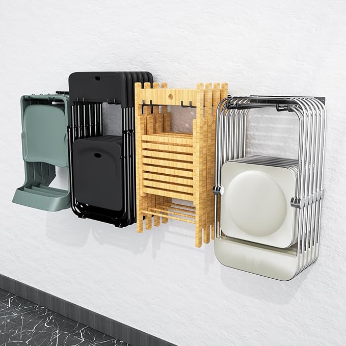 Folding Chair Storage Rack Wall Mount, Garden Tool Hanger - Image 7