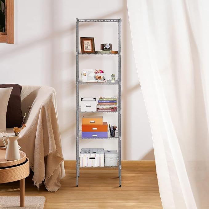 Meet perfect 6-Tier Wire Shelving Unit, 600 lbs Capacity Heavy Duty Metal - Image 5