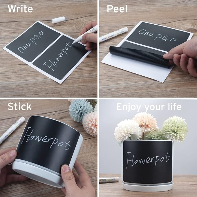 ONUPGO 20 Pack Chalkboard Labels, Waterproof Chalkboard Sticker - Image 5