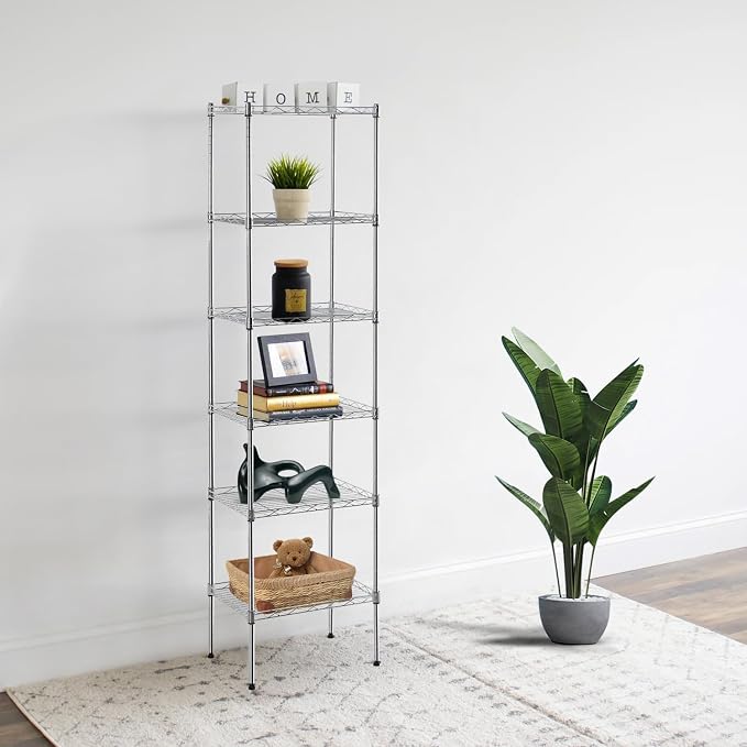 Meet perfect 5-Tier Metal Storage Shelving Unit, 47.6" H x 16.7" W x 11.8" D - Image 2
