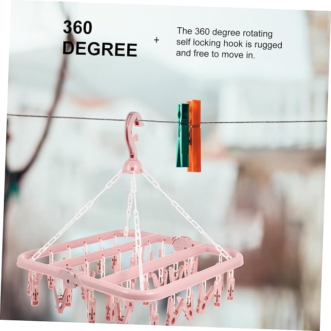 Space-Saving Laundry Drying Rack Clips Plastic Hanger Clips - Image 9
