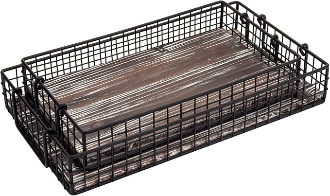 MyGift 16 and 14 Inch Large Nesting Countertop Storage Baskets - Image 6