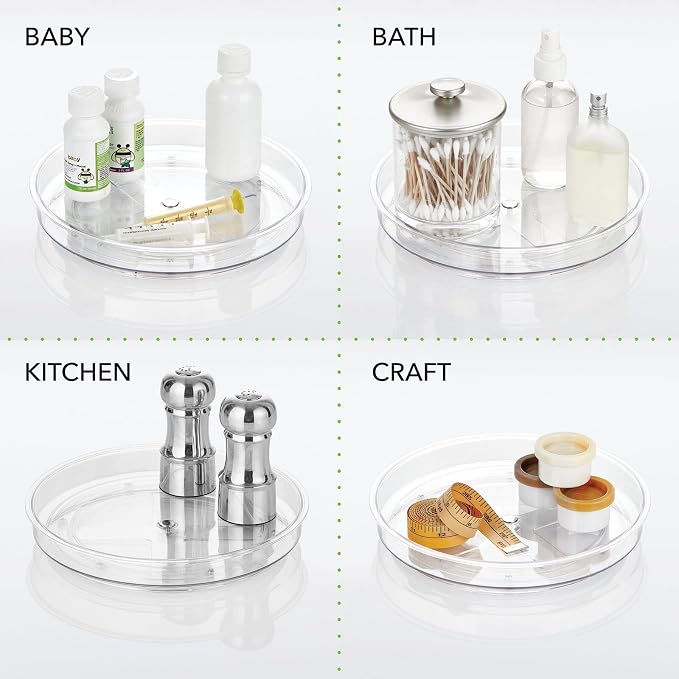 mDesign Lazy Susan Turntable Plastic Spinner - Image 5