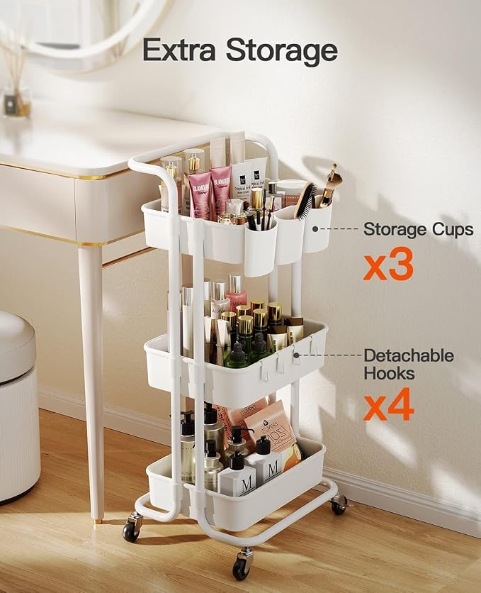 Pipishell 3 Tier Rolling Cart - Image 5
