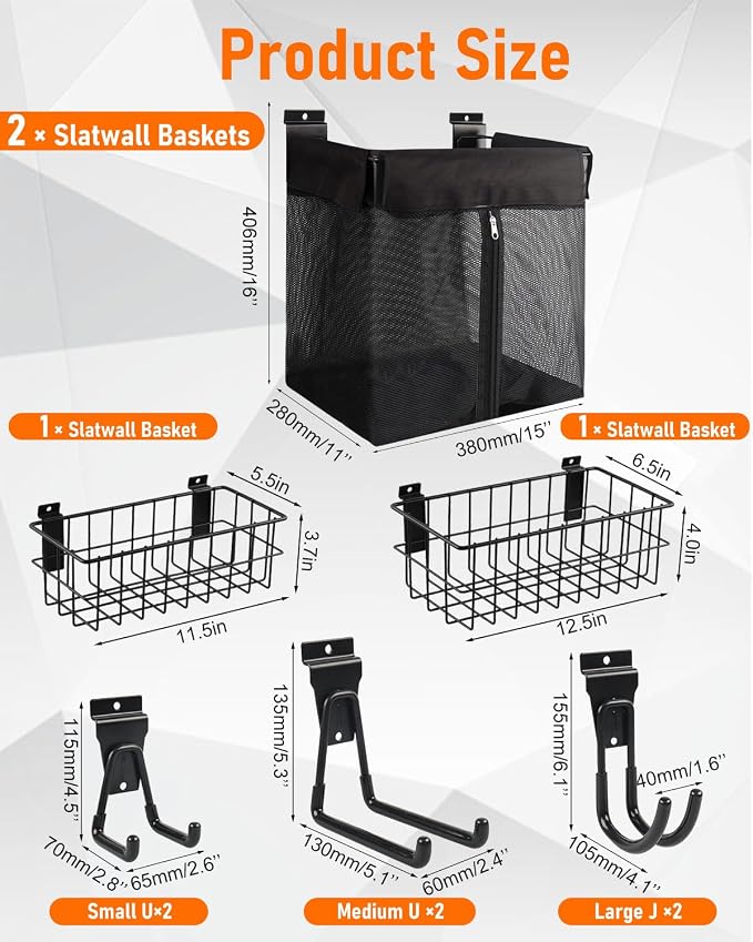 2PCS Slatwall Basket - Image 2