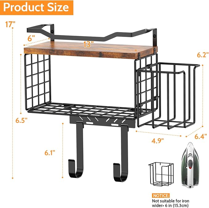 Ironing Board Hanger Wall Mount, 2-Layer T&Y Iron Board Holder - Image 6