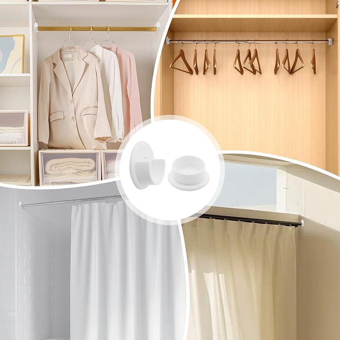 12 Pcs Plastic Closet Pole Socket, 1-3/8 Inch Closet Rod Holders, U-Shaped Open - Image 4
