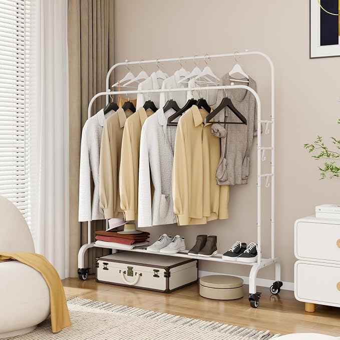 SUOERNUO Garment Rack with Wheels Clothing Rack - Image 4