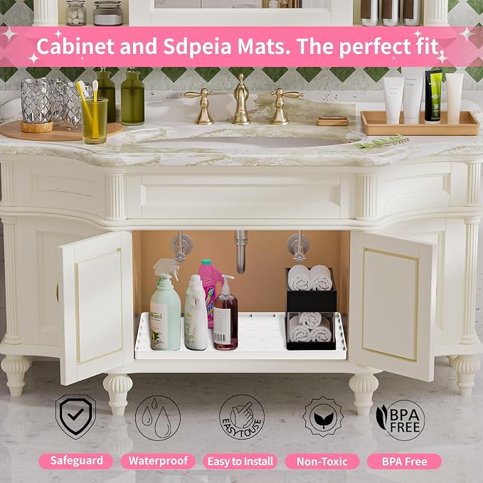 Sdpeia Under Sink Mat 22"×19" Waterproof Silicone Cabinet Liner & Sink Protector - Image 4