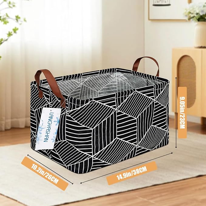 LANGYASHAN Rectangular Storage Bin Collapse Canvas Fabric Cartoon Storage Basket - Image 2