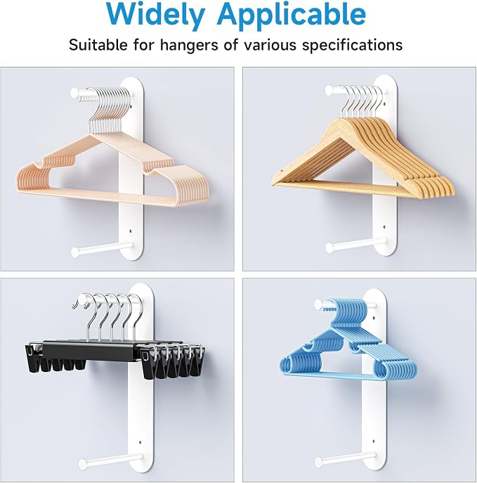 Hanger Holder for Laundry Room, Wall Mounted Clothes Hanger Organizer Stacker - Image 2