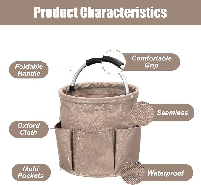 17L Cleaning Caddy with Handle, 4.5 Gallon Cleaning Supply Caddy Foldable - Image 3