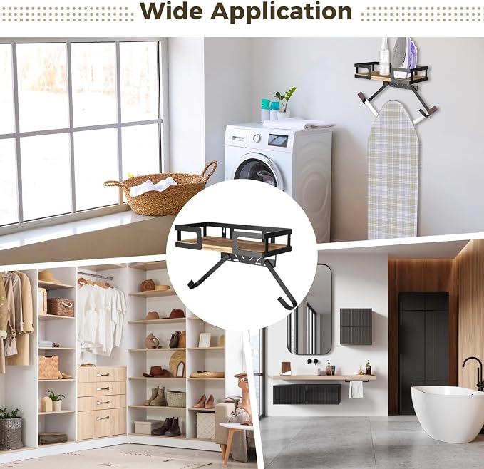 Ironing Board Holder Wall Mount, Iron Board Wall Hanger, T&V Shaped Space - Image 6