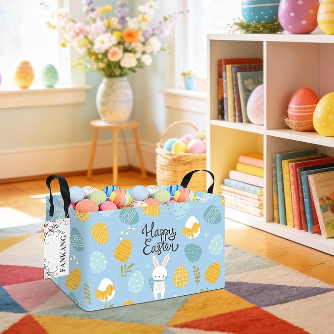 FANKANG Storage Bins, Nursery Hamper Canvas Laundry Basket Foldable - Image 5