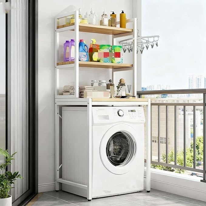 Space-Saving 3-Tier Over Washer and Dryer Storage Shelf, Heavy-Duty Over - Image 3