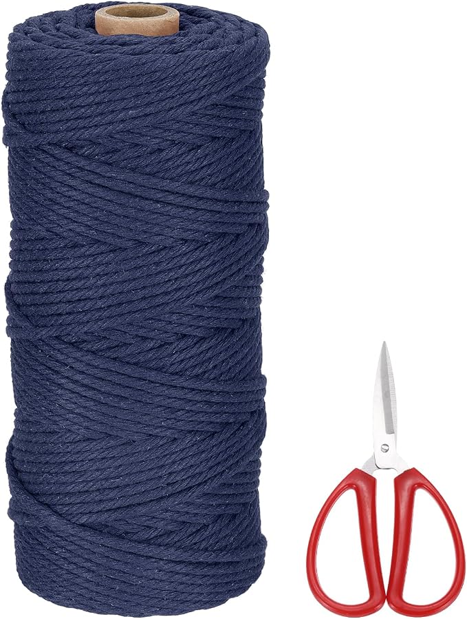 MECCANIXITY Braided Macrame Cord, 3mm x 109 Yards Natural Cotton Rope Macrame by MECCANIXITY