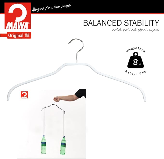 Mawa by Reston Lloyd Non Slip Space Saving Wide Width Clothing Hanger, Style - Image 5