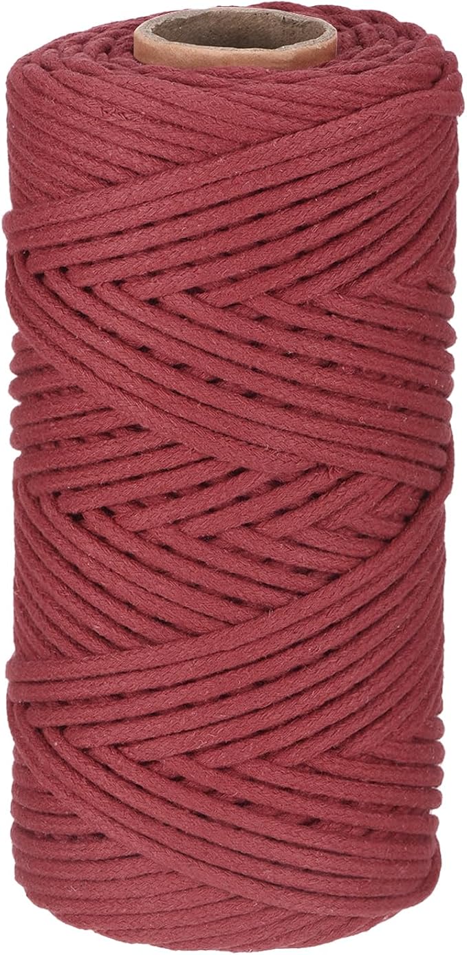 Rebower Macrame Cord 4mm x 109 Yard, Natural Cotton Macrame Rope Twisted by Rebower