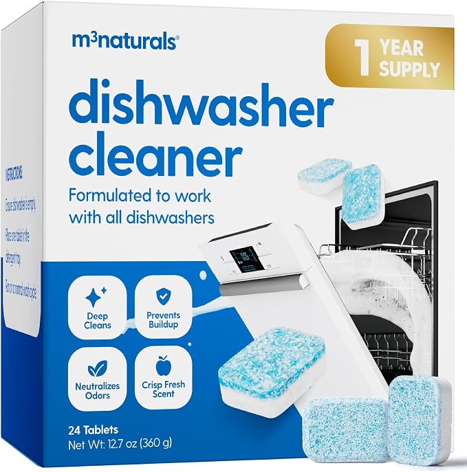 Dishwasher Cleaner & Deodorizer Tablets, Fights Grime, Residue & Odor, Heavy by M3Naturals
