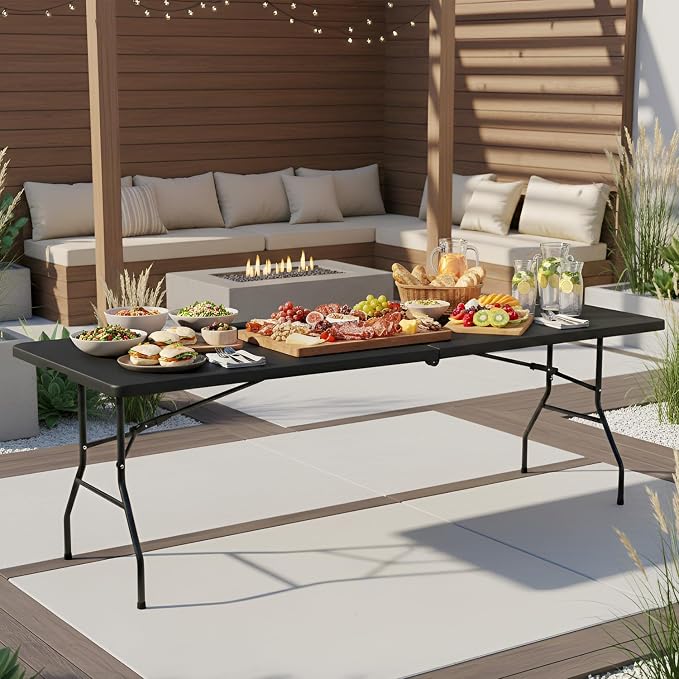 HKLGorg Folding Table, Heavy Duty Plastic Folding Utility Table Indoor Outdoor - Image 2