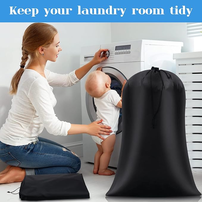 Nuanchu 12 Pcs 40 x 60 Extra Large Laundry Bag Giant Storage Laundry Reusable - Image 2
