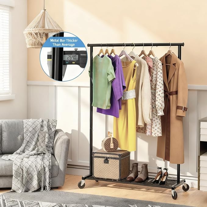 Clothes Rack for Hanging Clothes, 64.25 Inch Clothing Racks - Image 2