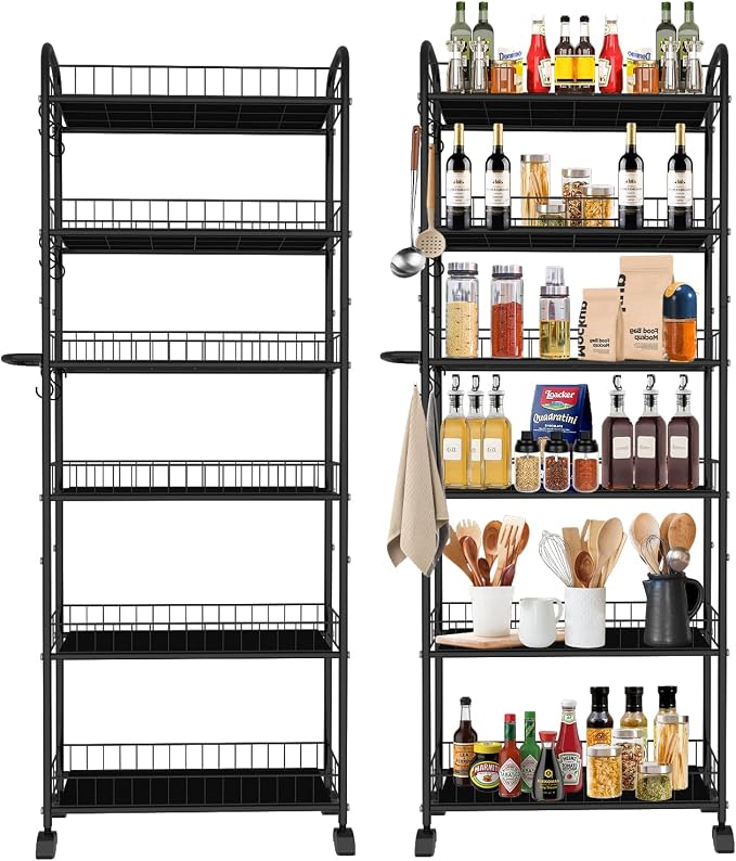 6in 6 Tier Slim Storage Cart by Seadasyoon