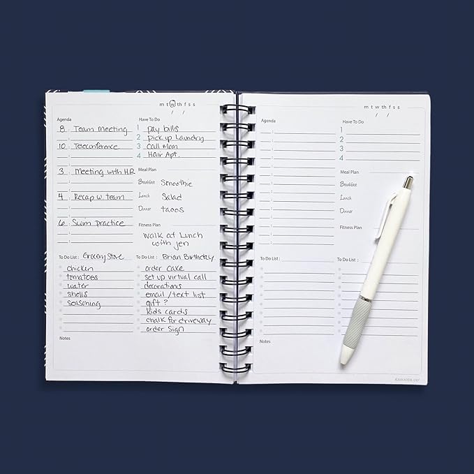 Daily Planner Undated, Hourly Agenda, Food and Fitness Plan, Daily To Do List - Image 2
