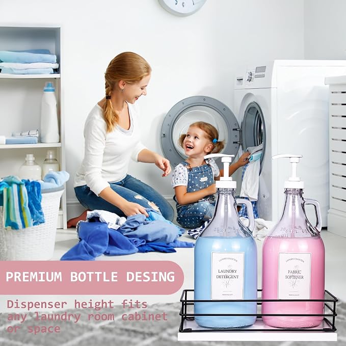 2 Pcs Glass Liquid Laundry Detergent Dispenser, Half Gallon Dispenser - Image 6