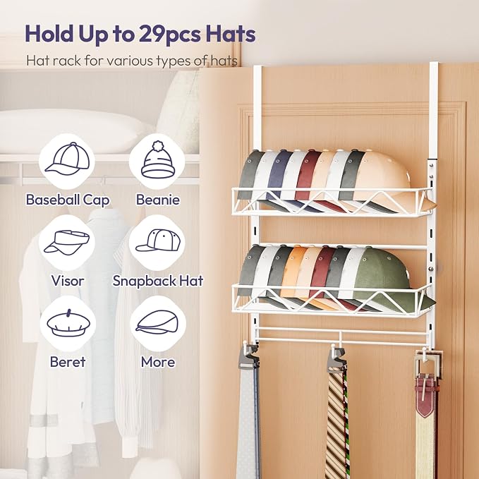 SWTYMIKI Over Door Hat Organizer - Image 2