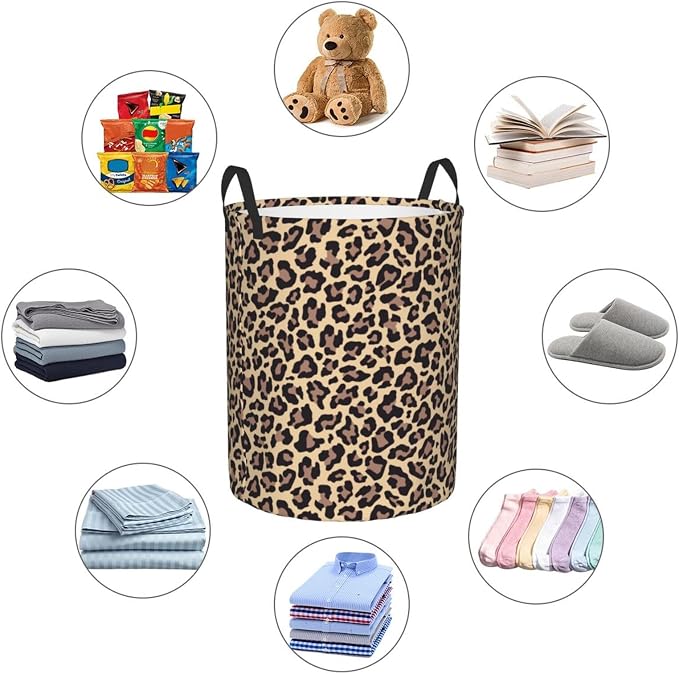 Leopard Print Animal Cheetah Laundry Hamper Bag - Image 5