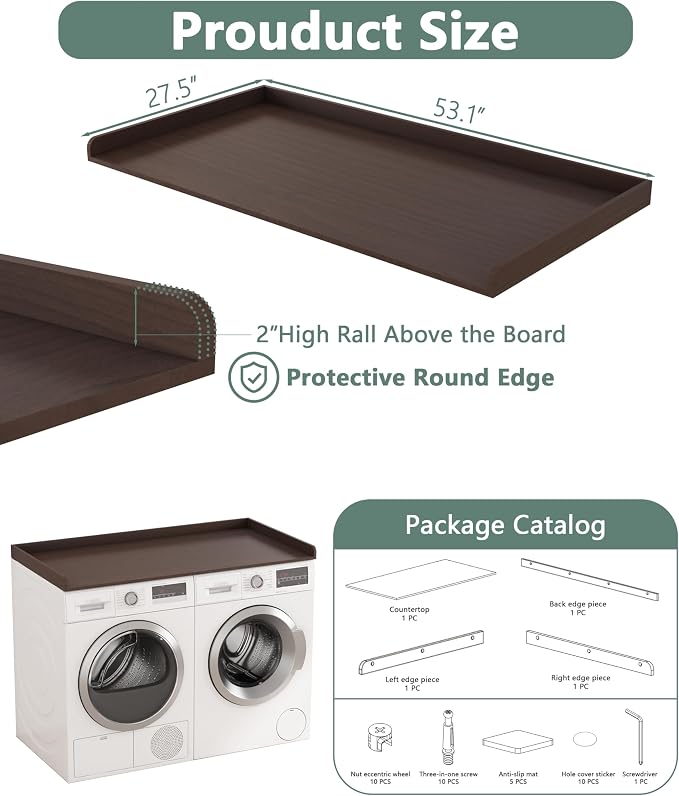 Piskyet Washer Dryer Countertop, Laundry Countertop - Image 2