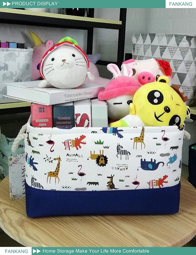 FANKANG Rectangular Laundry Basket Nursery Storage Fabric Storage Bin Storage - Image 5