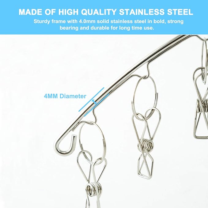 Seropy Clothes Hanger with 10 Clips Laundry Drying Rack 6 Pack, Clothes Drying - Image 2