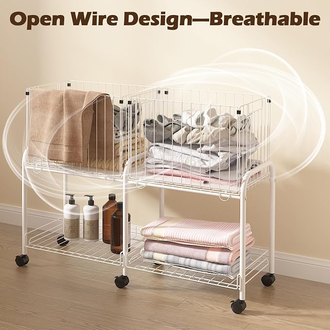 FOLLOWIN Rolling Laundry Cart - Image 4