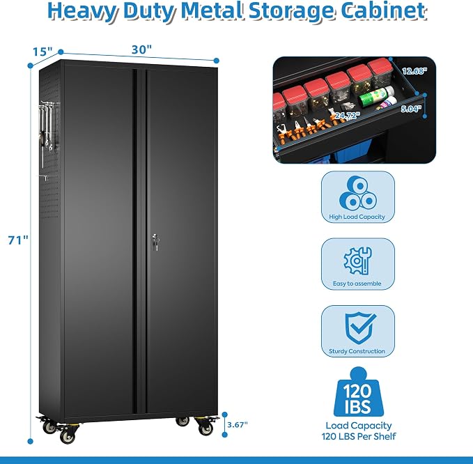 71"H Garage Storage Cabinet - Image 3