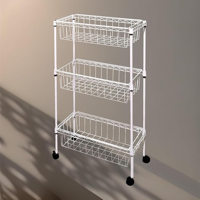 NSF white 3-layer storage rack, kitchen basket rack, vegetable tableware sorting - Image 5