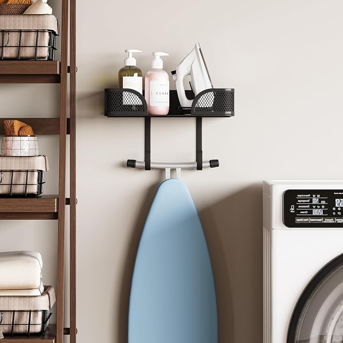 Ironing Board Holder Wall Mount, Metal Ironing Board Hanger, T/V Shaped Space - Image 8