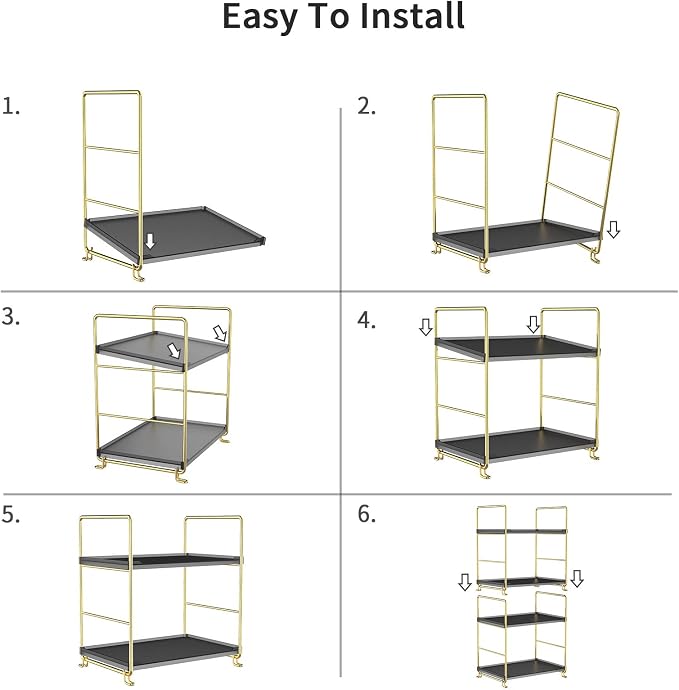 2-Tier Spice Rack Bathroom Organizer Countertop Storage Shelf, Cosmetic Storage - Image 6