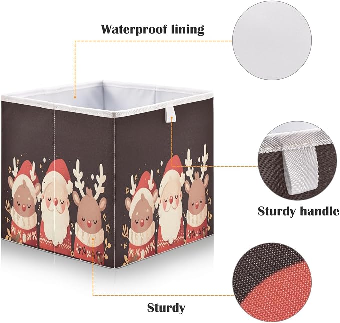 senya Large Storage Bins Deer Sweater Santa Claus Collapsible Foldable Storage - Image 4
