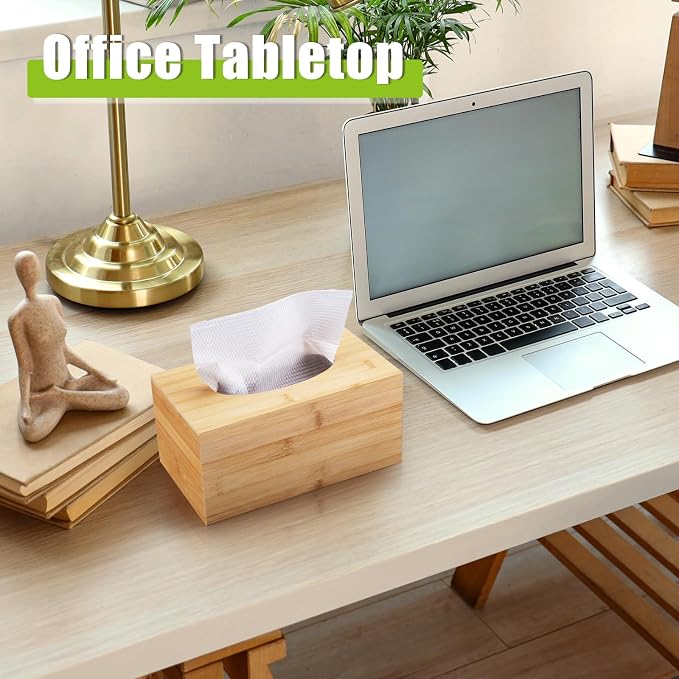 Rectangular Tissue Box Cover, Bamboo Tissue Box Cover Rectangle Tissue Box - Image 4