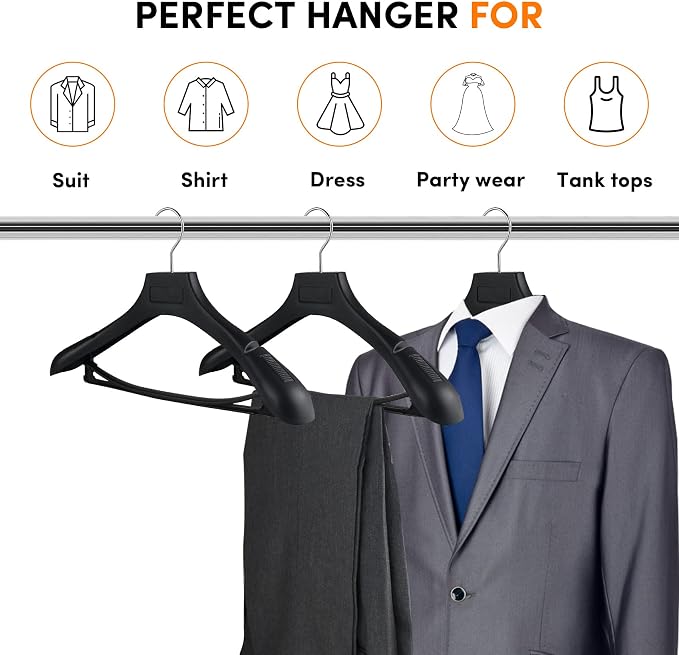 DEDU Suit Hangers for Men 20 Pack, Coat Hangers Non Slip Width 17.7" - Image 6