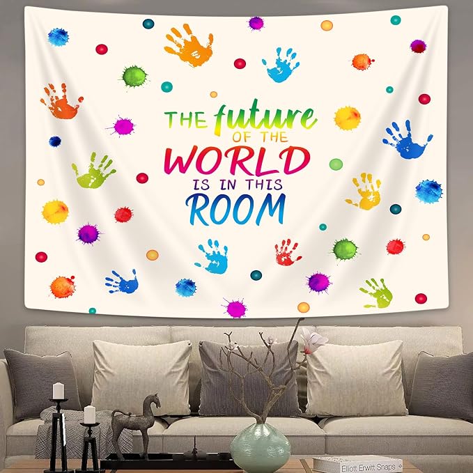 Learning Tools Tapestry, Colorful Inspirational Quotes Wall Hanging - Image 3