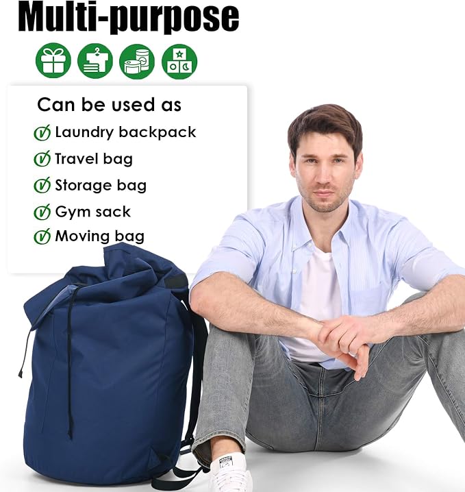 Backpack Laundry Bag, 115L Heavy Duty Extra Large College Laundry Backpack - Image 7