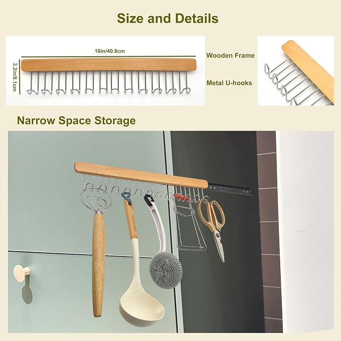 2 Pack 16 in Valet Rods for Closet, Pull Out Closet Rod - Image 4