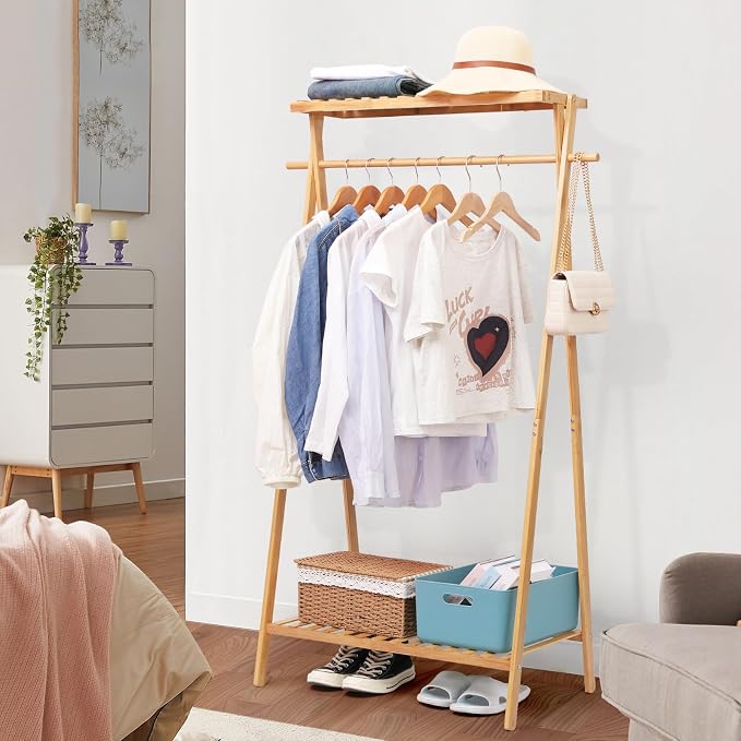 Bamboo Clothing Garment Rack - Image 8
