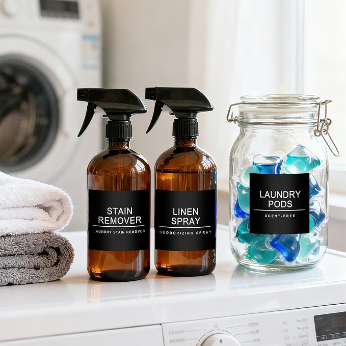 Laundry Room Labels Waterproof 36 Minimalist Home Organization Labels - Image 2
