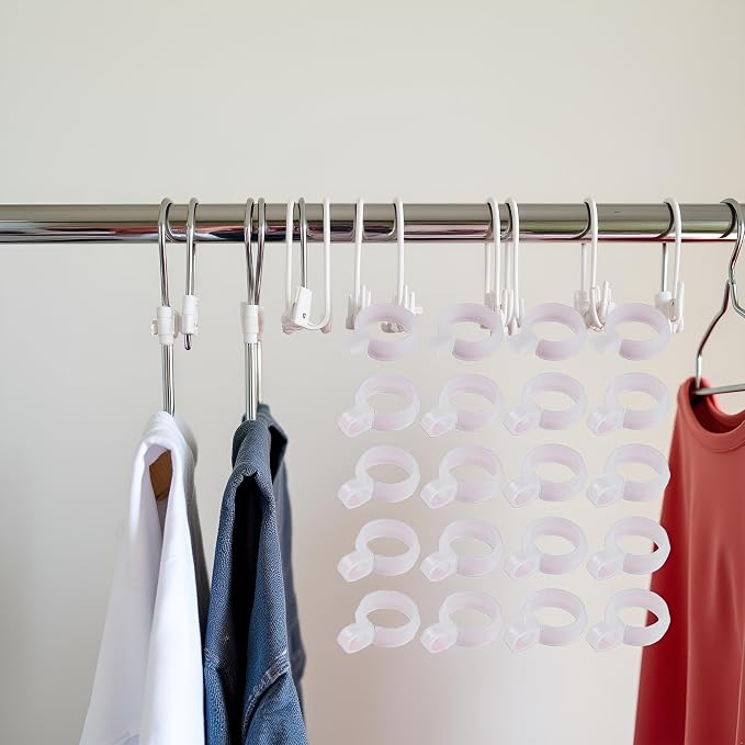 50Pcs White Plastic Windproof Hanger Hooks Clothes Hanger Buckle Clip Laundry - Image 7