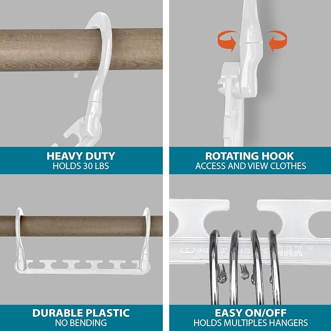 Wonder Hanger Max 10-Pack Space Saving Hangers, Reinforced Hooks Swivels 360° - Image 2